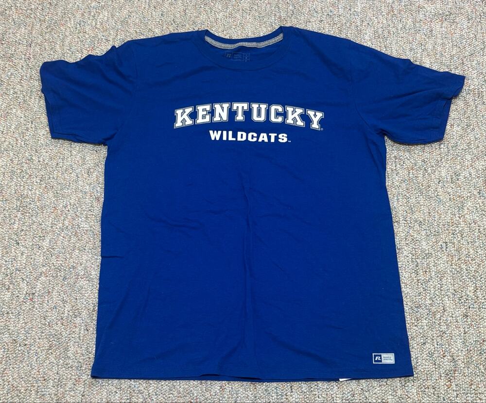 Russell Athletic Kentucky Wildcats T-Shirt Men's Large Blue NCAA Graphic Tee